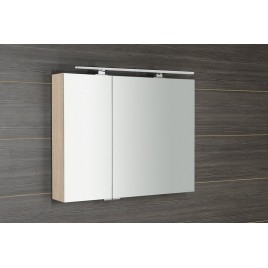 MIRRÓ miroir armoire incl. Lumière LED, 90x70x16cm, Elm Bardini