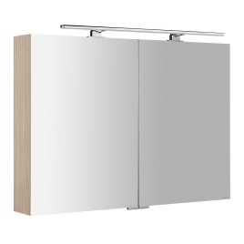 MIRRÓ miroir armoire incl. Lumière LED, 100x70x16cm, Elm Bardini
