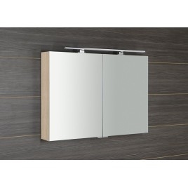 MIRRÓ miroir armoire incl. Lumière LED, 100x70x16cm, Elm Bardini