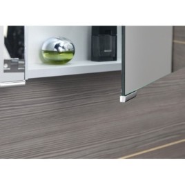 Armoire à glace MIRRÓ avec éclairage LED, 100x70x16cm, chêne argenté