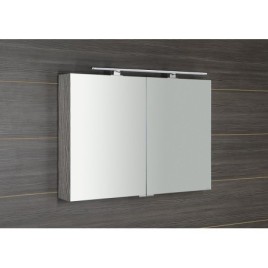 Armoire à glace MIRRÓ avec éclairage LED, 100x70x16cm, chêne argenté