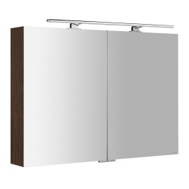 MIRRÓ miroir armoire incl. Lumière LED, 100x70x16cm, Pine Rustic
