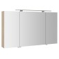 MIRRÓ miroir armoire incl. Lumière LED, 3x portes, 120x70x16cm, Elm Bardini MIRRÓ miroir armoire incl. Lumière LED, 3x portes, 120x70x16cm, Elm Bardini