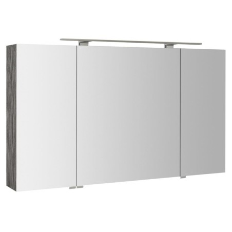 MIRRÓ miroir armoire incl. Lumière LED, 3x portes, 120x70x16cm, chêne argenté