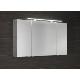 MIRRÓ miroir armoire incl. Lumière LED, 3x portes, 120x70x16cm, chêne argenté
