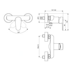 Ideal Standard Cerafine O - Robinetterie de douche murale, chrome BC499AA