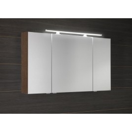 MIRRÓ miroir armoire incl. Lumière LED, 3x portes, 120x70x16cm, Pine Rustique