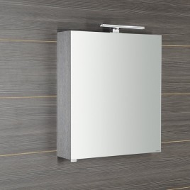 RIWA miroir armoire incl. Lumière LED, 50x70x17cm, chêne argenté
