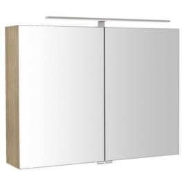 RIWA miroir armoire incl. Lumière LED, 81x70x17cm, Elm Bardini