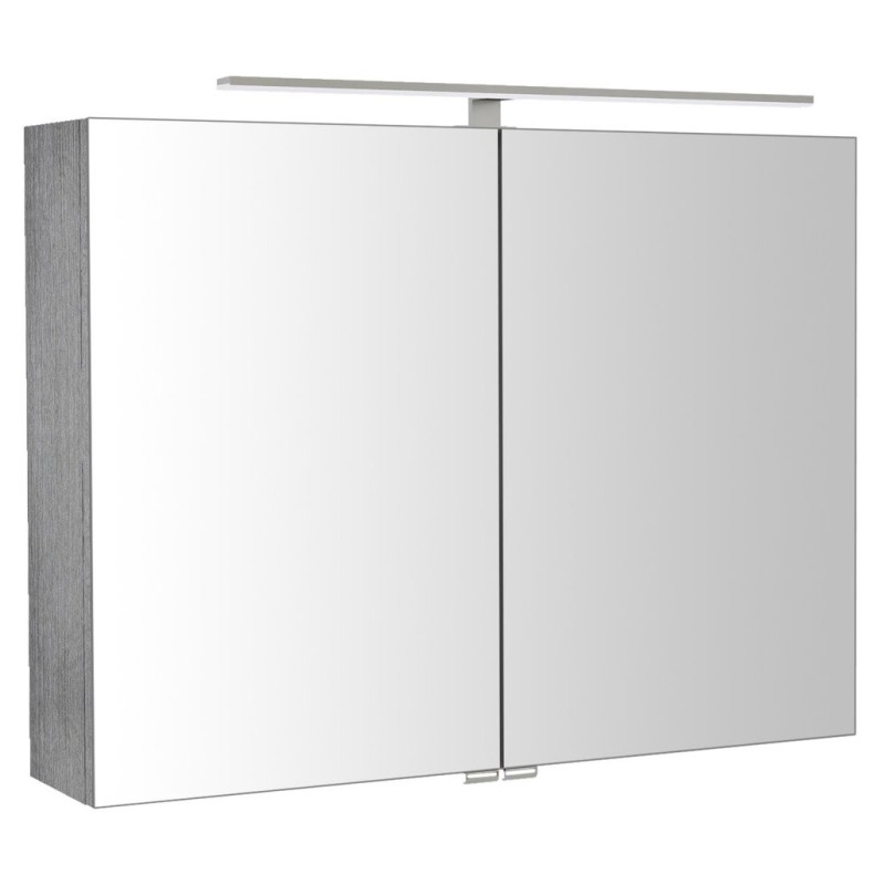 Armoire de toilette RIWA avec éclairage LED, 81x70x17cm, chêne argenté Armoire de toilette RIWA avec éclairage LED, 81x70x17cm, chêne argenté