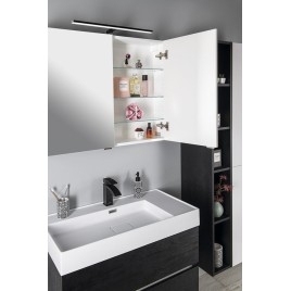 Armoire de toilette RIWA avec éclairage LED, 81x70x17cm, chêne argenté