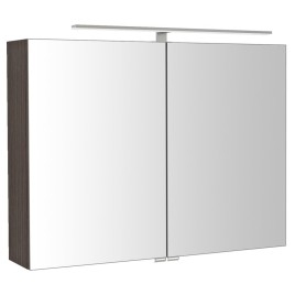 Armoire à miroir RIWA avec éclairage LED, 81x70x17cm, pin rustique