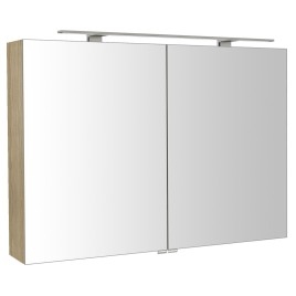 RIWA miroir armoire incl. Lumière LED, 101x70x17cm, Elm Bardini