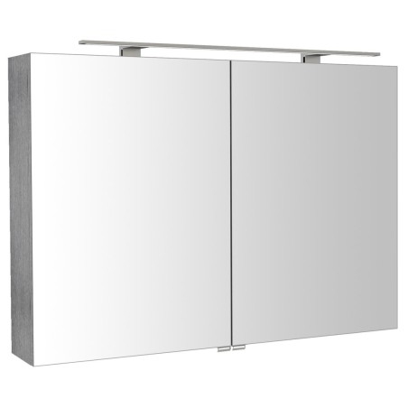 RIWA miroir armoire incl. Lumière LED, 101x70x17cm, chêne argenté