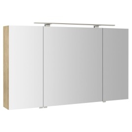 Armoire à glace RIWA avec éclairage LED, 3 portes, 121x70x17cm, Elm Bardini