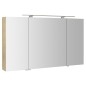 Armoire à glace RIWA avec éclairage LED, 3 portes, 121x70x17cm, Elm Bardini Armoire à glace RIWA avec éclairage LED, 3 portes, 121x70x17cm, Elm Bardini