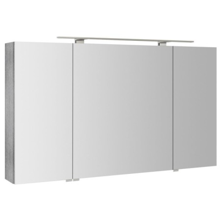 Armoire à glace RIWA avec éclairage LED, 3 portes, 121x70x17cm, chêne argenté