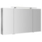 Armoire à glace RIWA avec éclairage LED, 3 portes, 121x70x17cm, chêne argenté Armoire à glace RIWA avec éclairage LED, 3 portes, 121x70x17cm, chêne argenté
