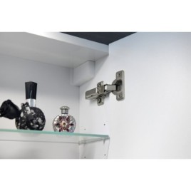 Armoire à glace RIWA avec éclairage LED, 3 portes, 121x70x17cm, chêne argenté