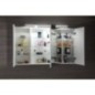 Armoire à glace RIWA avec éclairage LED, 3 portes, 121x70x17cm, chêne argenté Armoire à glace RIWA avec éclairage LED, 3 portes, 121x70x17cm, chêne argenté