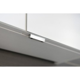 Armoire à glace RIWA avec éclairage LED, 3 portes, 121x70x17cm, chêne argenté