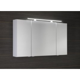 RIWA miroir armoire incl. Lumière LED, 3x portes, 121x70x17cm, Pine Rustique