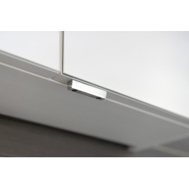 RIWA miroir armoire incl. Lumière LED, 3x portes, 121x70x17cm, Pine Rustique