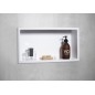 Niche de douche encastrée INSERTA, en marbre coulé, 510x270mm, blanc