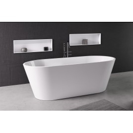 Niche de douche encastrée INSERTA, en marbre coulé, 510x270mm, blanc