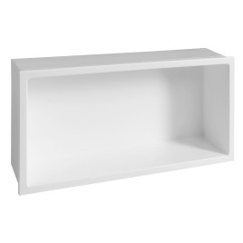 Niche de douche encastrée INSERTA, en marbre coulé, 510x270mm, blanc