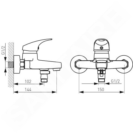 Novaservis Ferro One - Robinetterie de baignoire, chrome BFO1