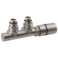 TWIN Towel Radiator Twin Angled Thermostatic Valve Set, brossé en acier inoxydable TWIN Towel Radiator Twin Angled Thermostatic Valve Set, brossé en acier inoxydable