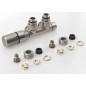 Valve thermostatique en angle TWIN Set, gauche/mêlée. conn./brushed inox steel Valve thermostatique en angle TWIN Set, gauche/mêlée. conn./brushed inox steel
