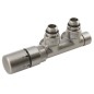 Valve thermostatique en angle TWIN Set, gauche/mêlée. conn./brushed inox steel Valve thermostatique en angle TWIN Set, gauche/mêlée. conn./brushed inox steel