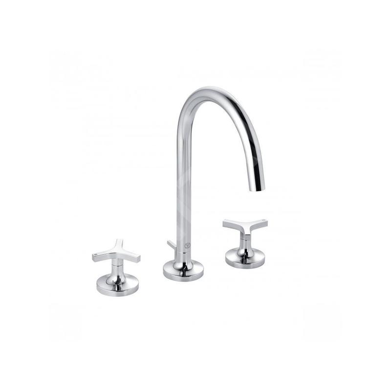 Kludi Nova Fonte - Mitigeur de lavabo avec vidage et bec orientable, installation trois trous, chrome 201430539