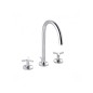 Kludi Nova Fonte - Mitigeur de lavabo avec vidage et bec orientable, installation trois trous, chrome 201430539