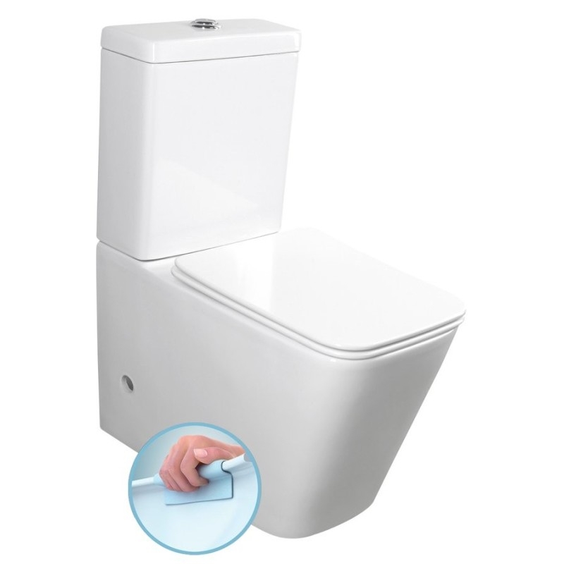 PORTO RIMLESS Fermer Toilettes couple, blanc