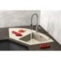 Évier de cuisine d'angle en granit 114x57,5cm, beige