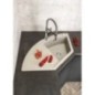 Évier de cuisine d'angle en granit 114x57,5cm, beige