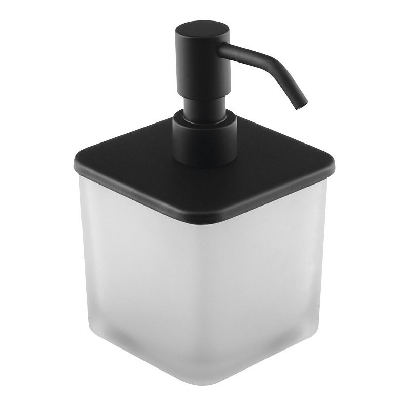 Distributeur de savon FLORI avec remplacement, noir mat