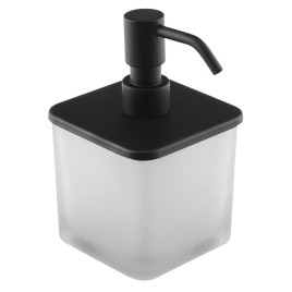 Distributeur de savon FLORI avec remplacement, noir mat