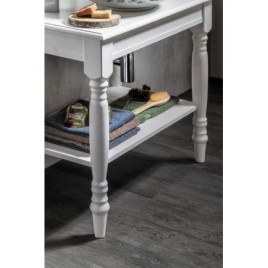 Table vasque CIMBURA 100x50x75cm, blanc vieilli