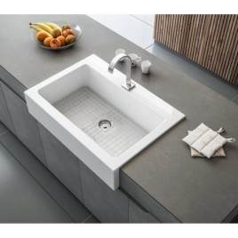 Lavabo en céramique ARYA 66x62cm, 1 trou pour robinet, blanc