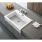 Lavabo en céramique ARYA 66x62cm, 1 trou pour robinet, blanc