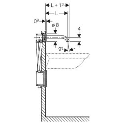 Geberit Piave - Mitigeur de lavabo électronique encastré, avec mélangeur, longueur : 220 mm, alimentation par le réseau, chrome
