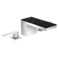 Axor MyEdition - Mitigeur de lavabo, avec garniture de vidage Push-Open, 3 trous, chrome/verre noir 47050600