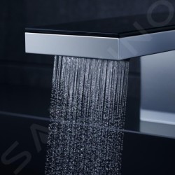 Axor MyEdition - Mitigeur de lavabo, avec garniture de vidage Push-Open, 3 trous, chrome/verre noir 47050600