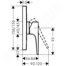 Hansgrohe Metropol - Mitigeur de douche encastré, aspect doré poli 32565990
