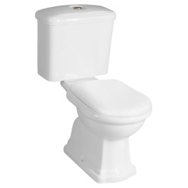 RETRO Classique Fermer Toilettes, blanc-bronze