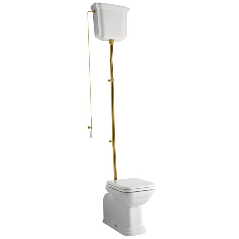 WALDORF Bowl toilette avec réservoir d'eau, S-Trap/P-Trap, blanc-bronze